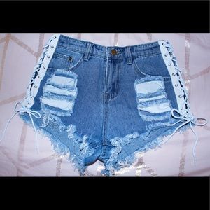 Side Lace Up Shorts
